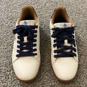 NWOT Original Penguin Exclusive Beige Sneakers with Navy Accents